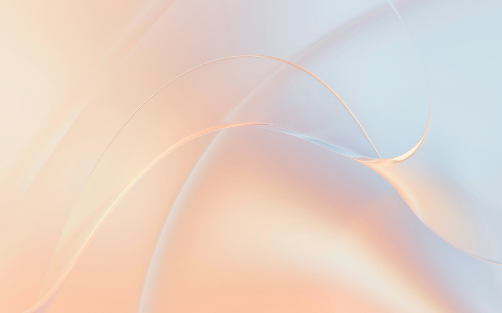 Flowing translucent glass in peach and pale blue