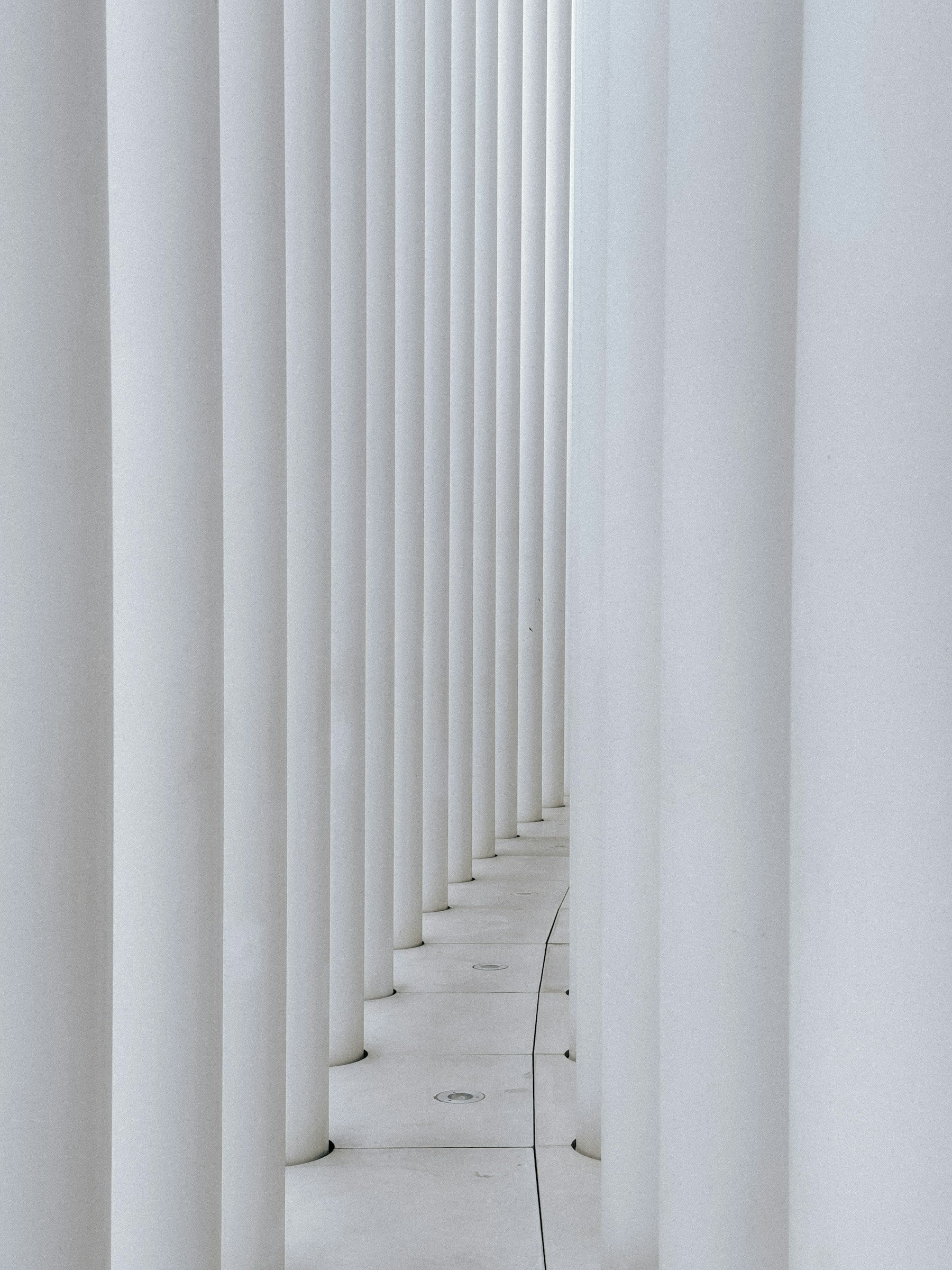 A rhythmic colonnade representing treasury infrastructure